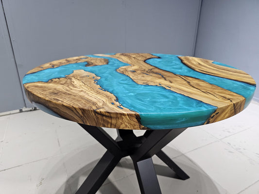 Wooden Epoxy Round Dining Table,Dining Room Epoxy Table,Wooden Epoxy Coffee Table,Custom Order Dining Table